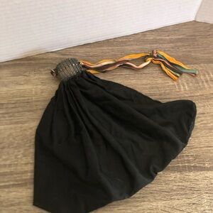 1920’s Accordion Closure Black Bag with Multicolor Handle